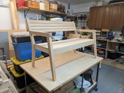An image of the completed love seat