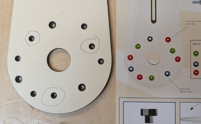 Rockler Circle Cutting Jig marked for my router