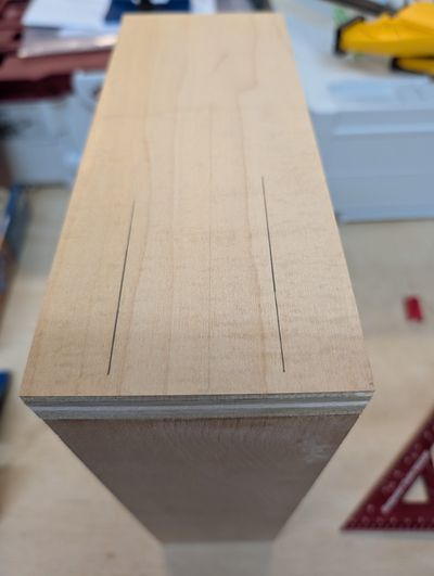 Marking the box for drilling