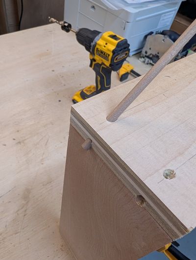 Inserting a dowel