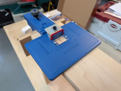 Getting ready to drill a corner hole